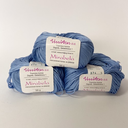 Пряжа, Хлопок моточный Mirabela, голубой